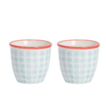 Hand-Printed Plant Pots 14cm Pack of 2