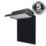 SIA 60cm Black Telescopic Integrated Cooker Hood & Toughened Glass Splashback