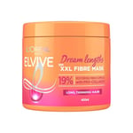 L'Oréal Paris Elvive XXL Fibre Mask for Long, Damaged, Thinning Hair, Restorative Treatment with Pro-Collagen, Dream Lengths, 400 ml