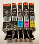 5 Genuine Canon PG550/pgi550 + CLI551 BK C M Y original inks MG6350 MG6450