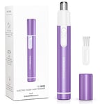 TOUCHBeauty Nose Hair Trimmer for Women,Portable Electric Nose Ear Hair Trimmer,Personal Groomer Hair Removal,Mini Size,Battery Powered,Purple AG-0656