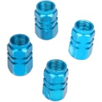 Lot de 4 bouchons valve en Alu pour pneus velo, moto, voiture ... - Bleu