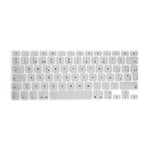 Se7enline Compatible with EU/UK Macbook Keyboard Cover for Macbook Air 13 inch and Macbook Pro 13" 15" 17" (with or without retina display) Silicone Keyboard Cover European Keyboard Layout, Silver