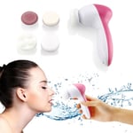 5-1 Multifunction Electronic Face Facial Cleansing Brush Spa Ski Orange One Size