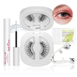 Soft Magnetic Lashes With Applicator,lash Fixer,Long Lasting and Reusable Natural Look No Glue Needed Soft Magnets False Eyelashes Waterproof(1Pair,Frisky)