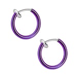 2-pack Lila Fake Piercing Utan Hål Näsring Septum Läppring lila