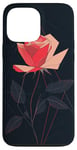 Coque pour iPhone 13 Pro Max Rose Minimalisme Géométrique Art Floral