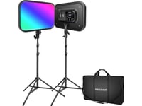 Neewer Rgb168 Rgb Led Studiosett, To 60W 2500-8500K Lamper + Stativer