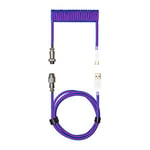 Cooler Master Coiled Cable Thunderstorm Blue-Purple with Detachable Metal Aviator Connector, Flexible Reinforced-Braided Nylon Cable, USB-A to USB Type-C Keyboards (KB-CLZ1)