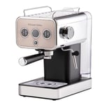Russell Hobbs Distinctions Espresso Coffee Machine, 15 Bar Pump Pressure + Milk Frother Steam Wand, Latte & Cappuccino, Detachable Water Tank, ESE pods, Cup warmer, Titanium, S/Steel, 1350W, 26452