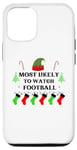 iPhone 12/12 Pro Most Likely To Watch Football Family Santa Elf Hat Case