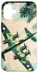 Coque pour iPhone 16 Plus Bombardier B-17G Green Pop Art Tropical B-17 Flying Fortress de la Seconde Guerre mondiale