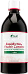 Liquid Iron Supplement 1L with Vitamins B2 B6 B12 C Vegetarian Vegan