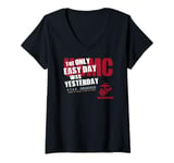 Womens United States Marine Corps The Only Easy Day Was Yesterday V-Neck T-Shirt