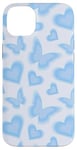 Coque pour iPhone 14 Plus Adorable papillon bleu aura et cœur Y2K esthétique psychédélique