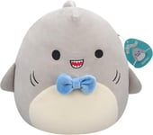 Squishmallows SQCR05379 7.5-Inch-Gordon The Grey Shark with Blue Bowtie, Multic