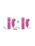 2X Manettes Wiimote Motion Plus + Nunchuk filaire Pour Wii & Wii U - Rose