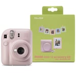 Fujifilm Instax Mini 12 Instant Camera with Photo Album Case Hanging Cards & Peg