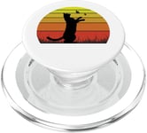 T-shirt rétro chat et papillons PopSockets PopGrip pour MagSafe