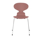 Fritz Hansen - 3101 Myran 4 ben, Lackad, Wild Rose, Underrede Förkromat Stål - Matstolar - designer_arne_jacobsen - Rosa - Metall/Trä