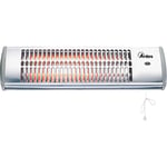 ARDES - AR437B Radiateur à Quartz Mural, Radiateur Quartz Extérieur/intérieur, Radiateur Soufflant Mur Faible Consommation, Radiateur Chauffage Mural 2 Puissances 600W/1200W, Interrupteur Manuel