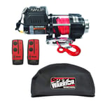 Warrior Winches Ninja 2500lb Vinsch 12V Armortek syntet + Fjärrkontroll + Kapell Paketdeal