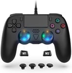 Manette Pour Ps5[Pour Ps5pro/Ps5/Ps5slim]Pc/Steam/Ps5 Manette Filaire Avec Fonction Sans Latence/Macro /Fonction Gyroscopique À Double Vibration/Batterie Continue Turbo Fonction Gyroscopique À 6 Axes