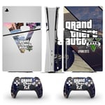 Playstation 5 Slim Ps5 Slim GTA Skin Dekal Och Controller Stickers Set, Reptålig (Disk01) Style07