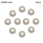 10st Pearl Clothing Knappar Skjorta Knappar SILVER 20MM10ST silver 20MM10pcs-10pcs