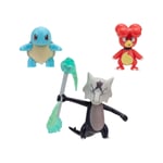 Pokémon - Pack 3 Figurines Battle Figure Set Magby, Carapuce 4, Alolan Ossatueur 5 Cm