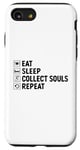 Coque pour iPhone SE (2020) / 7 / 8 Eat Sleep Collect Souls répète Grim Reaper Halloween