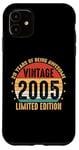 Coque pour iPhone 11 20 Year Old Gifts Vintage 2005 Édition limitée 20e anniversaire