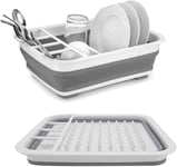 Silicone Collapsible Dish Drainer & Rack Washing Up Board Cutlery Plates Compact