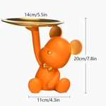 Figurines ours en résine nordique,maison,salon,chambre à coucher,rangement des clés,ornement,conteneur de bonbons,animaux,Statues - Type 7013 Orange