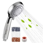 Teronbeta Pommeau de Douche avec Filtre, Haute Pression Douchette avec 3 modes de jets, Universelle Pommeau de Douche Economie Deau, Cartouche Remplaçable, Chrome