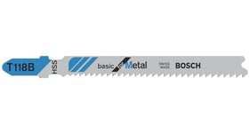 Bosch 100x Jigsaw Blade T 118 B Basic for Metal (for Metal Sheets, Professional Accessories Jigsaw)