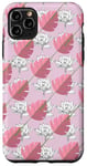 Coque pour iPhone 11 Pro Max Magsafe Coque en silicone Motif feuilles de monstera Rose