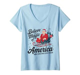 Womens Believe in The Magic of America Make Christmas Great again V-Neck T-Shirt