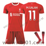 23-24 M.Salah 11 Liverpool New Season Shirt Senaste fotbollströja för vuxna barn Adult S（165-170cm）