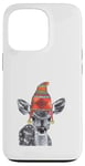 Coque pour iPhone 13 Pro Mère de cerf faon mignon portant un chapeau d'hiver tricoté dessin croquis