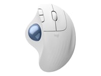 Logitech Ergo Series Ergo M575s - Styrkula - Ergonomisk - Optisk - 5 Knappar - Trådlös - Bluetooth, 2.4 Ghz - Logitech Logi Bolt Usb-Mottagare - Offwhite