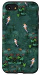 Coque pour iPhone SE (2020) / 7 / 8 Poisson koï japonais vert émeraude majestueux pour jardin aquatique