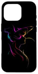 Coque pour iPhone 16 Pro Silhouette de femme vibrante Art vague lumineuse