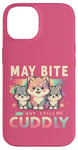 Coque pour iPhone 14 May Bite But Still Jouet de jeu en forme de loup en fourrure