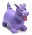 Happy Hopperz Inflatable Bouncy Animal with Grippable Ears/Horns, Easy to Clean Space Hopper for Indoor and Outdoor Play, Bouncing Toy, Pump Included, 12 Months-5 Years, Purple Dragon