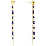 Boucles oreilles Orusbijoux  Boucles D'oreilles Pendantes Argent Dorées Lapis