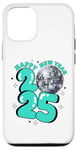 iPhone 12/12 Pro New Year 2025 Disco Ball Party NYE New Year Eve Retro Aqua Case