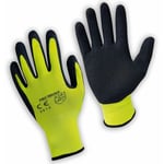 Paire de gants de protection pro travaux en polyamide et mousse de latex - Taille 8 - M - Jaune - Linxor