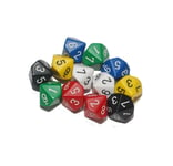 Poly Dice - Mixed Colour  D10 x12, 10 Sided Dice 0-9