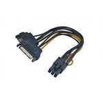 Akasa 2 x 15-Pin-SATA - 1 x 6-Pin-PCIe -adapter, 15cm